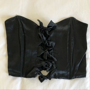 Vintage Victoria's Secret Black Silk Bustier